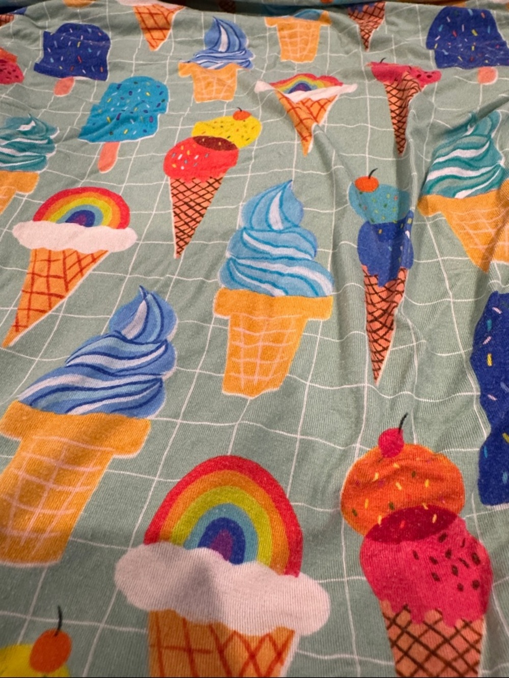Whimsical Rainbow & Ice Cream crib sheets